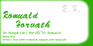 romuald horvath business card